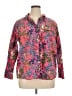 Printfresh 100% Cotton Floral Animal Print Leopard Print Pink 3/4 Sleeve Button-Down Shirt Size 1X - photo 1