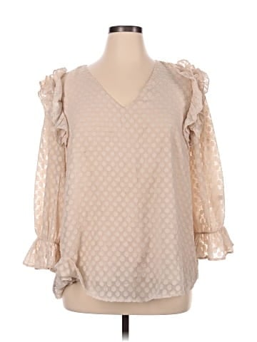 Peach 3/4 Sleeve Blouse (view 1)