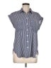 Ann Taylor LOFT 100% Polyester Stripes Blue Short Sleeve Blouse Size M - photo 1