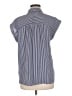 Ann Taylor LOFT 100% Polyester Stripes Blue Short Sleeve Blouse Size M - photo 2