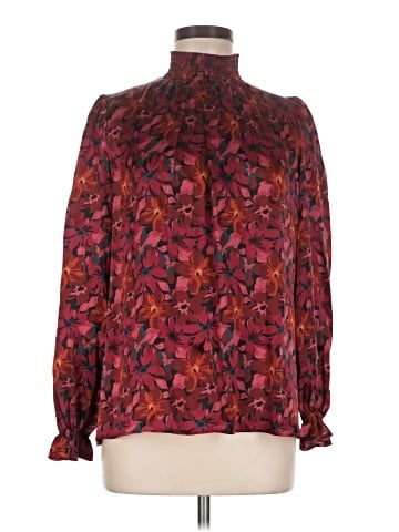 Tucker Long Sleeve Silk Top (view 1)