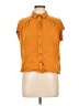 Rose + Olive 100% Rayon Orange Sleeveless Button-Down Shirt Size L - photo 1