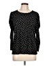Adrianna Papell Polka Dots Black Long Sleeve Blouse Size L - photo 1