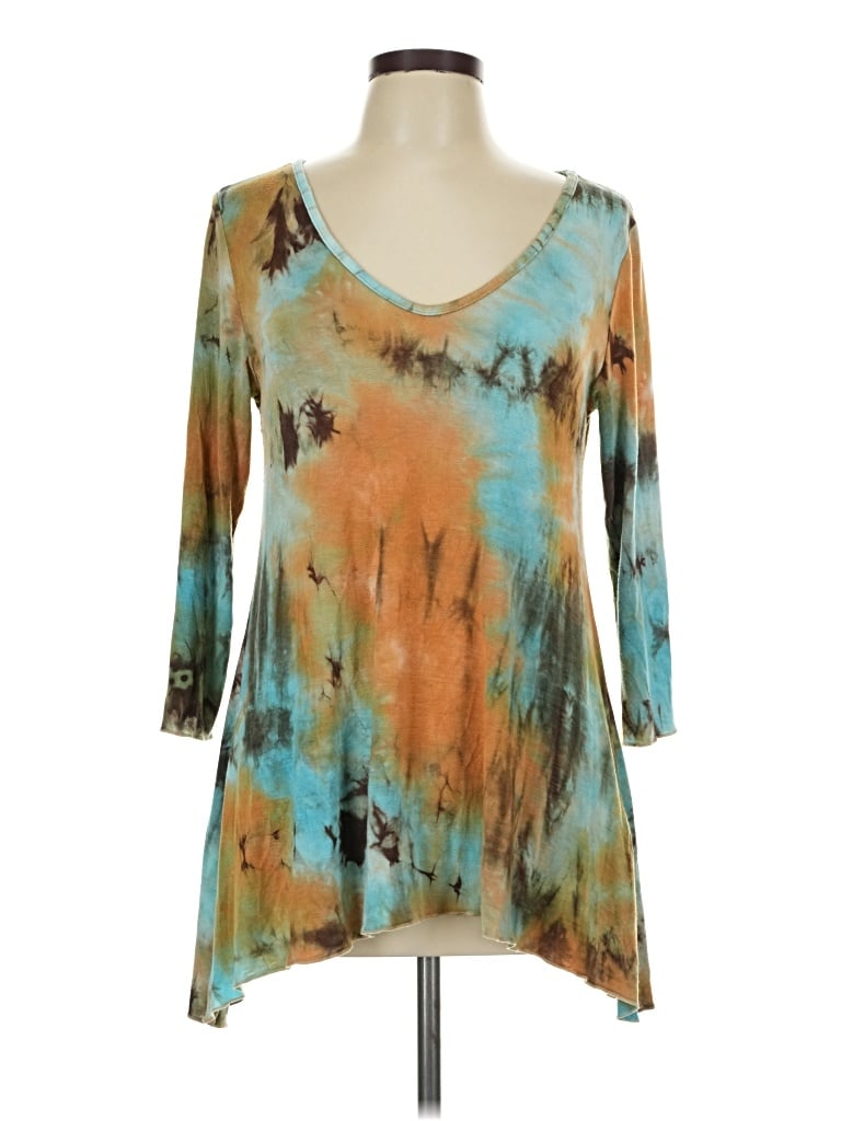 Pre-owned Coin 1804 3/4 Sleeve Top Teal Scoop Neck Tops