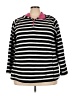 Woman Within 100% Polyester Stripes Black Pullover Sweater Size 22 (1X) - photo 1