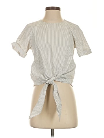 Aqua Short Sleeve Blouse (view 1)