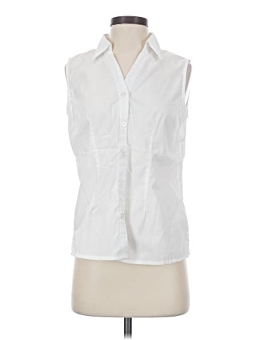 Basic Editions Sleeveless Button-Down Shirt (view 1)