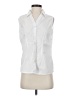 Basic Editions White Sleeveless Button-Down Shirt Size S - photo 1