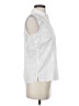 Basic Editions White Sleeveless Button-Down Shirt Size S - photo 4