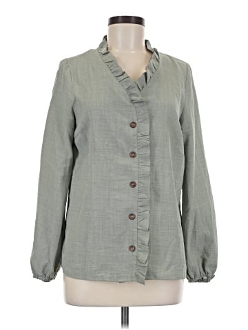 Listicle Long Sleeve Button-Down Shirt (view 1)