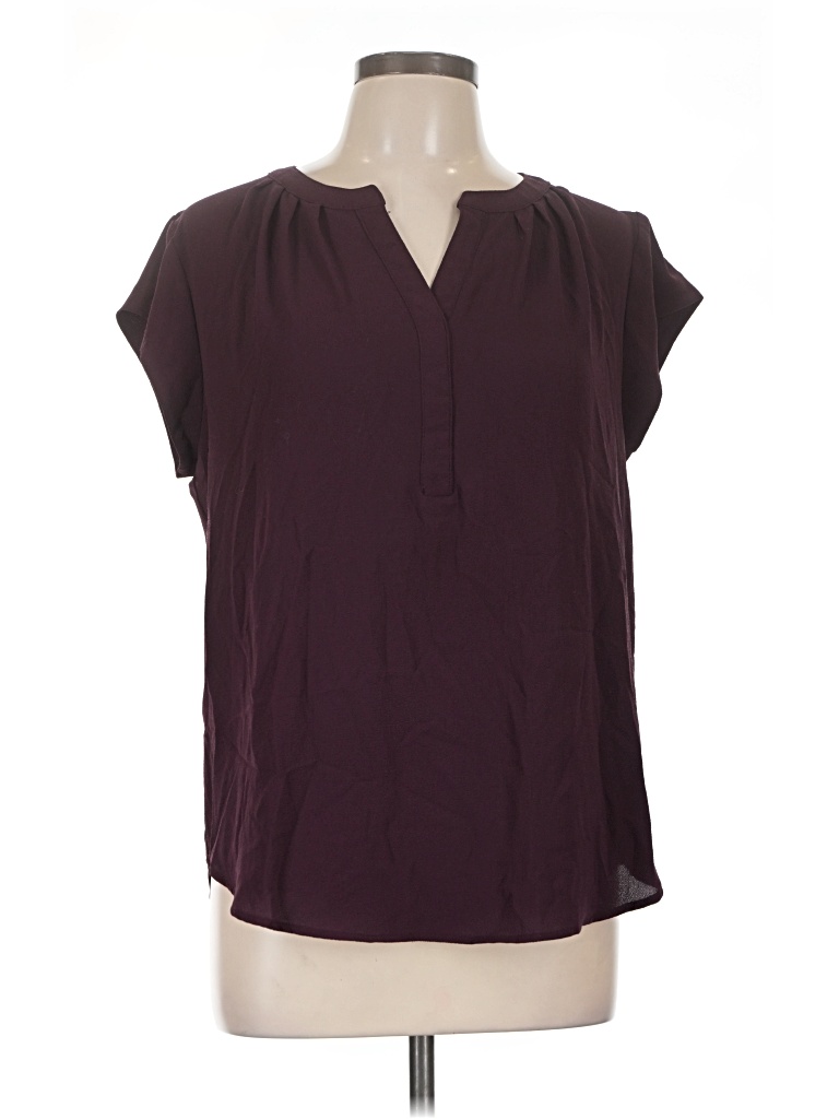 Pre-owned 41hawthorn Short Sleeve Blouse In Burgundy