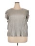 Nicole Miller New York Metallic Silver Short Sleeve Top Size 2X - photo 1
