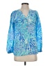 Lilly Pulitzer 100% Silk Blue 3/4 Sleeve Silk Top Size XS - photo 1