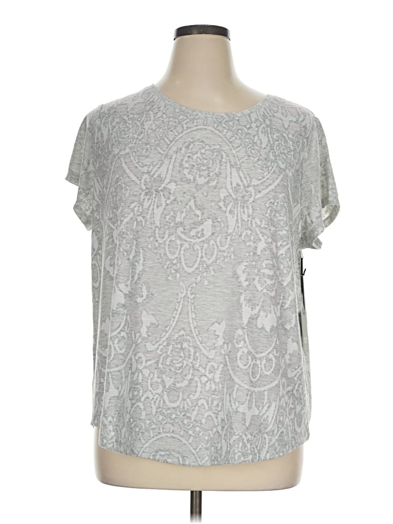 Simply Vera Vera Wang Short Sleeve T-shirt In Silver