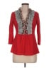 Deletta 100% Cotton Red 3/4 Sleeve Top Size M - photo 1