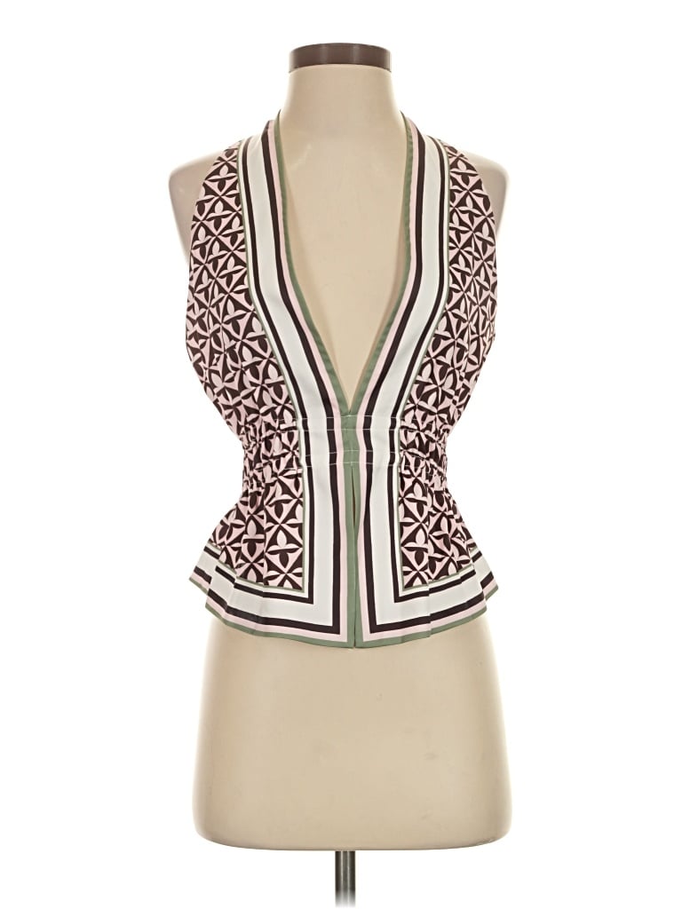 Pre-owned Commense Sleeveless Blouse In Burgundy