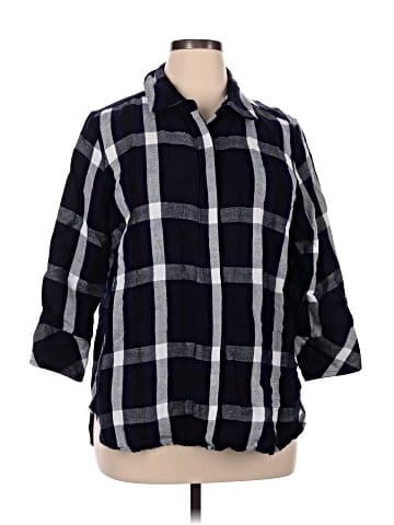 Boho Chic 3/4 Sleeve Button-Down Shirt (view 1)