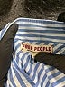 Free People Stripes Blue Long Sleeve Button-Down Shirt Size M - photo 7