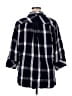Boho Chic Plaid Black 3/4 Sleeve Button-Down Shirt Size XL - photo 2