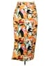 Never Fully Dressed 100% Viscose Print Orange Casual Skirt Size 18 - photo 1