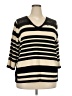 Lane Bryant Stripes Tan Pullover Sweater Size 22 (5) - photo 1