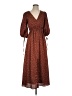 Taylor 100% Polyester Polka Dots Brown Casual Dress Size 4 - photo 1