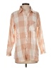 John Mark Checkered-gingham Orange Long Sleeve Blouse Size S - photo 1