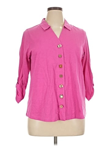 Soft Surroundings 3/4 Sleeve Button-Down Shirt (view 1)