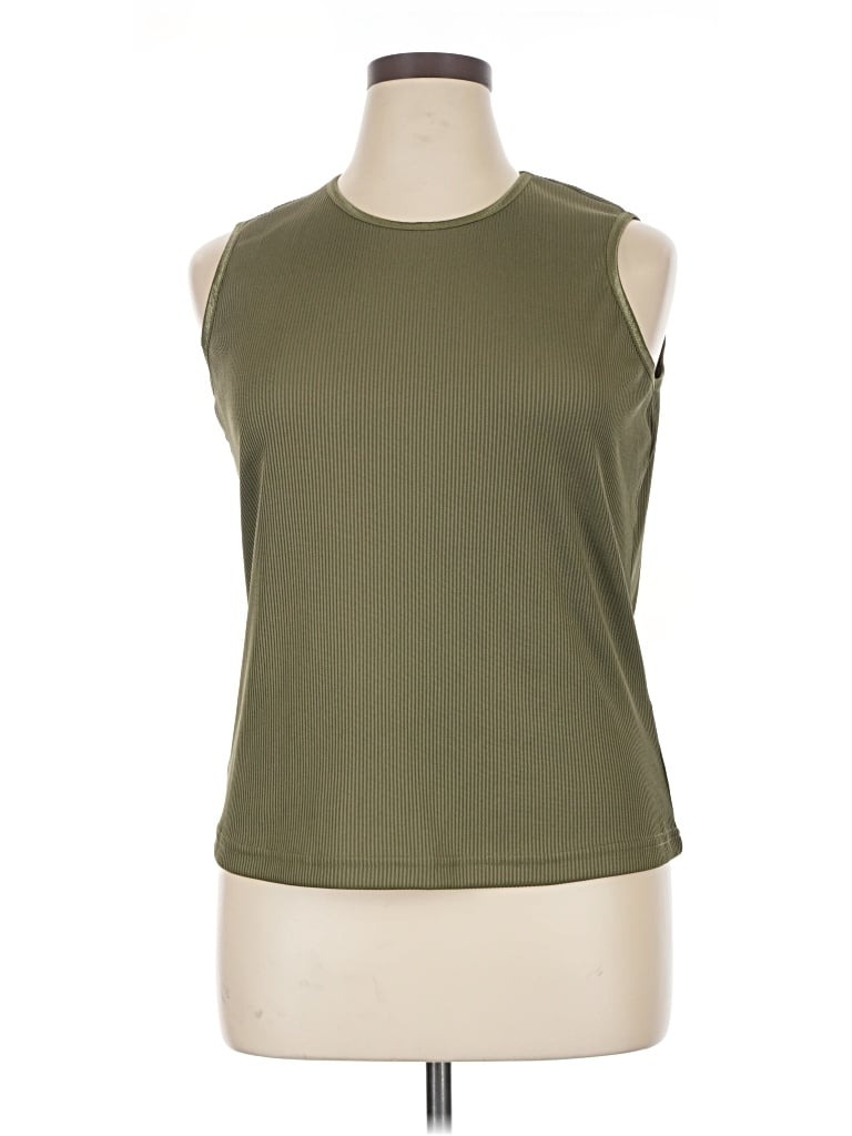 Pre-owned Allison Daley Sleeveless Top Green Halter Neckline Tops