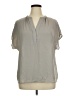 Apt. 9 100% Polyester Gray Tan Short Sleeve Blouse Size XL - photo 1
