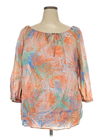 L-RL Lauren Active Ralph Lauren 3/4 Sleeve Blouse (view 1)