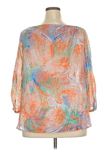 L-RL Lauren Active Ralph Lauren 3/4 Sleeve Blouse (view 2)