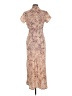 Jonathan Martin 100% Polyester Print Tan Casual Dress Size 9 - photo 2