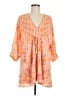 AaKaa 100% Rayon Floral Orange Casual Dress Size M - photo 1