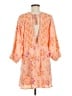 AaKaa 100% Rayon Floral Orange Casual Dress Size M - photo 2