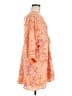 AaKaa 100% Rayon Floral Orange Casual Dress Size M - photo 4