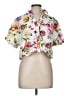 Zara Floral White Short Sleeve Blouse Size M - photo 1