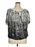 Milano 100% Polyester Silver Short Sleeve Blouse Size XL - photo 1