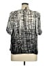 Milano 100% Polyester Silver Short Sleeve Blouse Size XL - photo 2