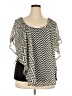 Blush 100% Polyester Black Short Sleeve Blouse Size 2X - photo 1