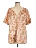 Talbots Tan Short Sleeve Blouse Size L - photo 1