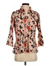 Fred David Floral Orange 3/4 Sleeve Blouse Size S - photo 1