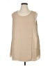 Soft Surroundings 100% Polyester Tan Sleeveless Blouse Size 1X - photo 1