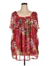 Taillissime 100% Polyester Red Short Sleeve Blouse Size 26 - photo 1