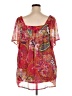 Taillissime 100% Polyester Red Short Sleeve Blouse Size 26 - photo 2
