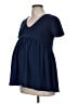 Pink Blush 100% Polyester Blue Short Sleeve Top Size Med Maternity - photo 1