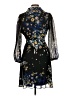 DKNY 100% Polyester Floral Black Cocktail Dress Size 12 (petite) - photo 2