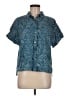 Sigrid Olsen 100% Linen Blue Short Sleeve Blouse Size M - photo 1