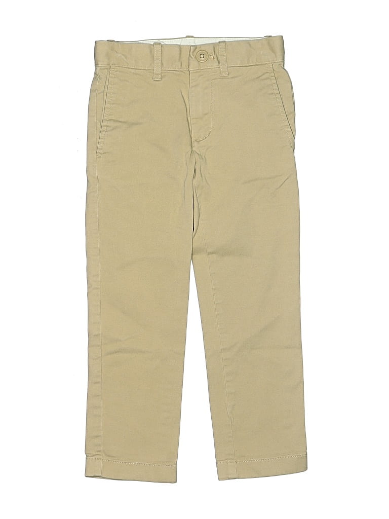 Pre-owned Crewcuts Kids' Khaki Pant In Tan