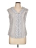 Talbots 100% Cotton Gray Sleeveless Blouse Size 10 Petite - photo 1
